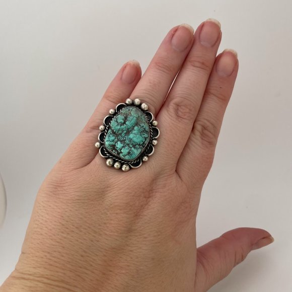Rough Turquoise and Sterling Silver Ring - Picture 10 of 13